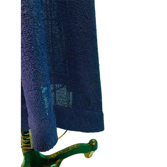 Vintage 1940s Blue Dress Scroll Neckline Shirtdress Packables | W 28" - Picture 5 of 10